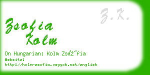 zsofia kolm business card